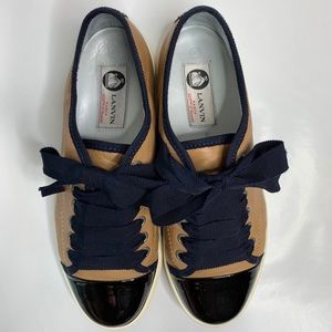Super cute Lanvin brown leather sneakers
